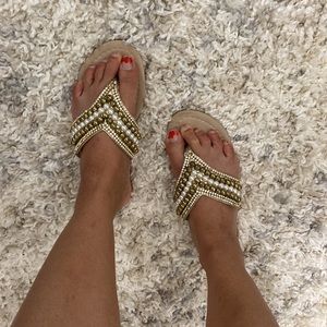 😍3for$25😍LAVINELA sandals with pearls fashionable designs